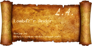 Lombár Andor névjegykártya