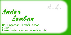 andor lombar business card