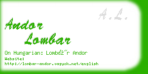 andor lombar business card